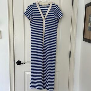 Mango Blue & White Stripe Jersey Sweater Dress Size 4